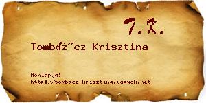 Tombácz Krisztina névjegykártya